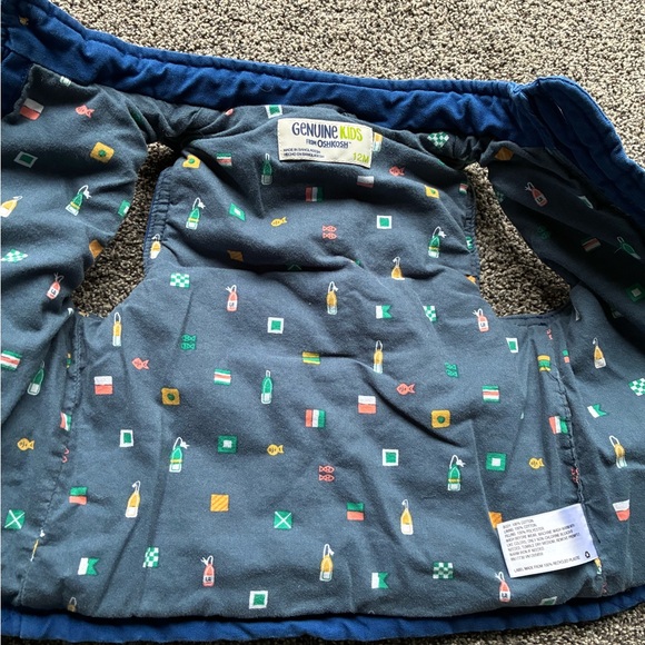 Genuine Kids by Oshkosh Blue Button Up Vest, Size 12 Months - Picture 5 of 7
